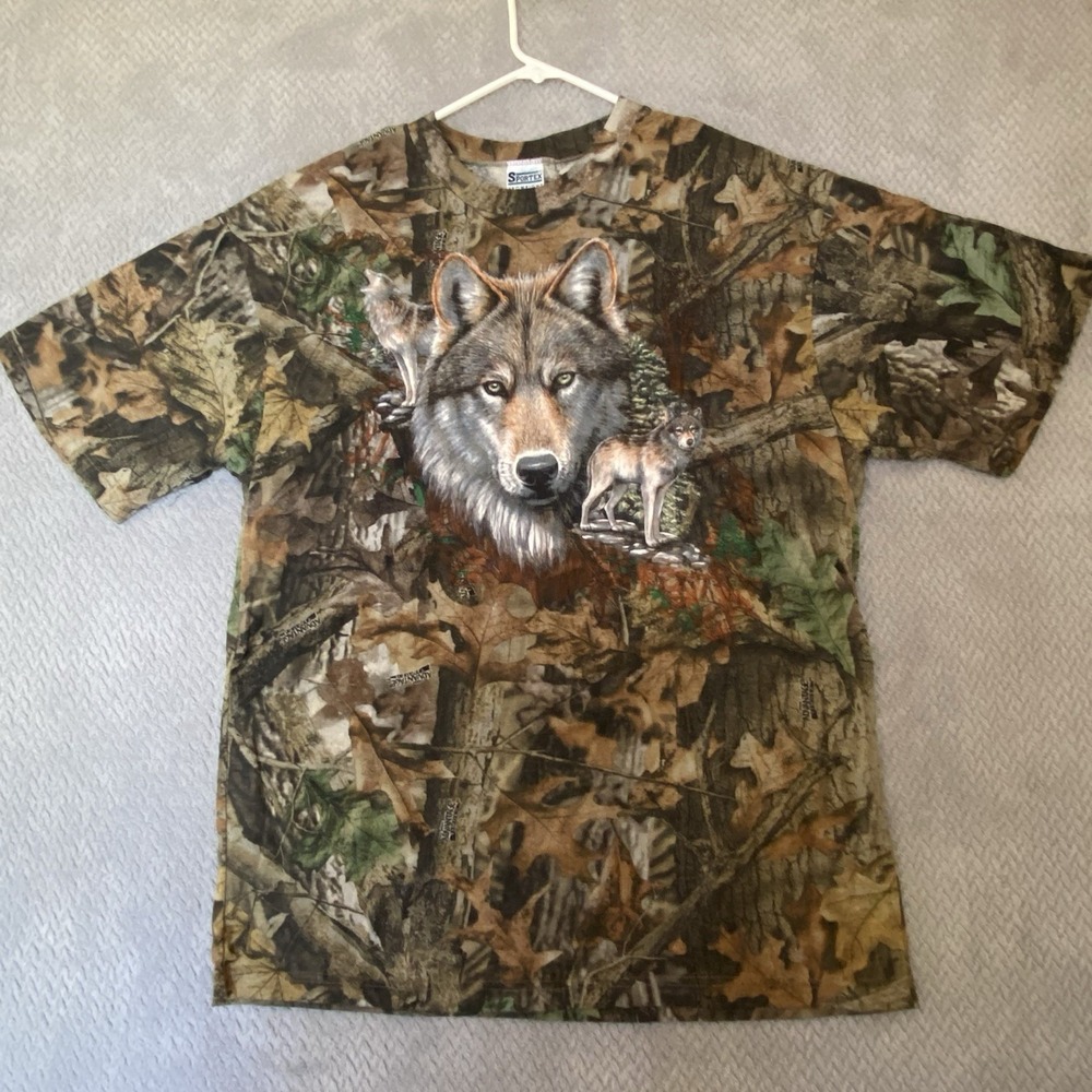 Camo T Shirt Mens Size 2XL Advantage Timber Camouflage Hunting Sportex Vintage